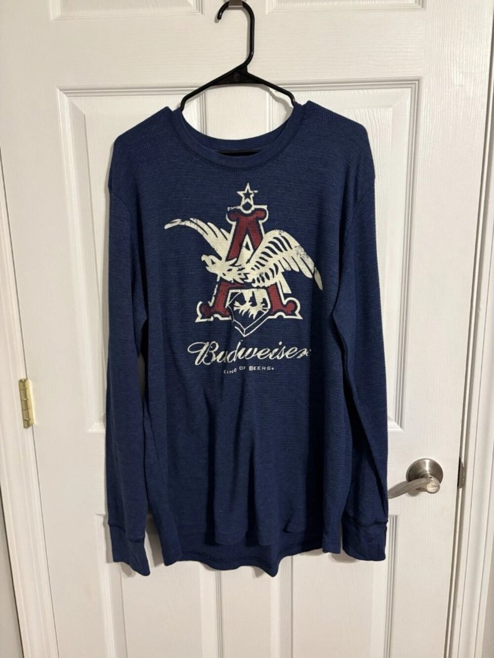 Budweiser Thermal Shirt Mens XL Blue